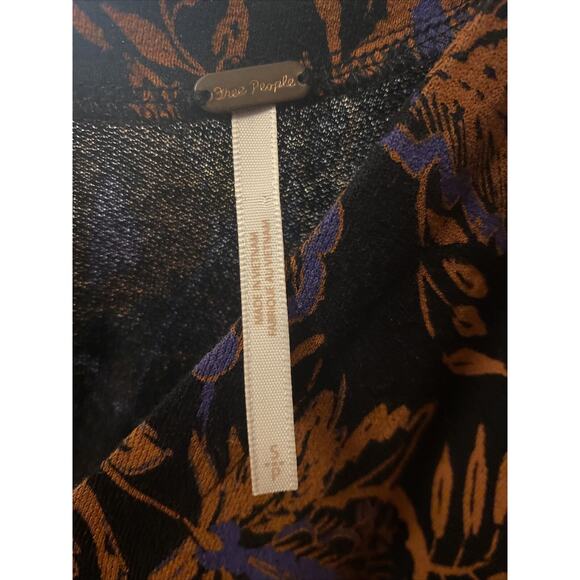 Free People Hello Lover Floral Tunic Dress Top/Mini Noir Combo Womens Sz S Boho - Picture 8 of 8